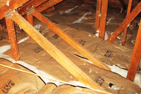 Attic insulation should be installed correctly, although it often flagged due to paper facing outside.